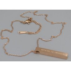Ланцюжок Stainless Steel з кулоном. Сталь. Позолота ЧВ. Довжина ланцюжка: 39-45 см.