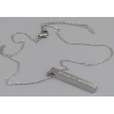 Ланцюжок із кулоном Stainless Steel. Сталь. Родій. Довжина: 39-44 см.