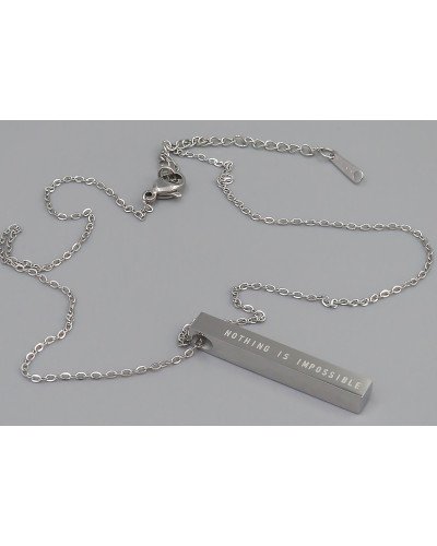 Ланцюжок із кулоном Stainless Steel. Сталь. Родій. Довжина: 39-44 см.