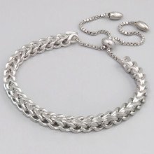 Браслет Stainless Steel. Сталь. Родій. Довжина: 14-25 см. Ширина: 4.8 мм.