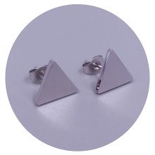 Сережки-гвоздики Stainless Steel. Сталь. Родій. Довжина: 10 мм. Ширина: 11 мм.