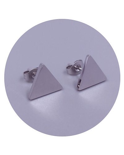 Сережки-гвоздики Stainless Steel. Сталь. Родій. Довжина: 10 мм. Ширина: 11 мм.