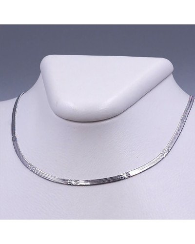 Ланцюжок Stainless Steel. Сталь. Родій. Довжина: 50 см. Ширина: 3 мм.