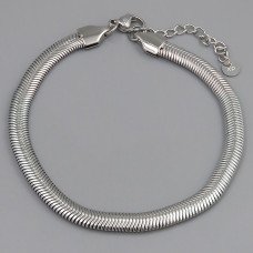 Браслет Stainless Steel. Сталь. Родій. Довжина: 18.5-22 см. Ширина: 5 мм.