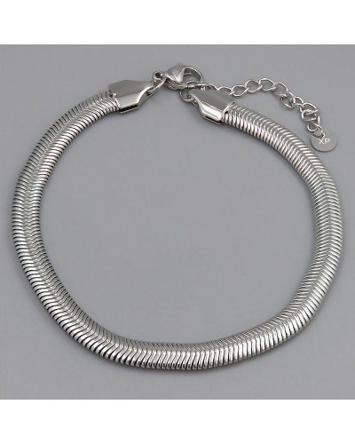 Браслет Stainless Steel. Сталь. Родій. Довжина: 18.5-22 см. Ширина: 5 мм.