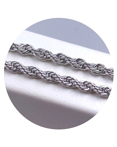 Ланцюжок Stainless Steel. Сталь. Родій. Довжина: 45 см. Ширина: 2 мм