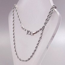 Ланцюжок Stainless Steel. Сталь. Родій. Довжина: 45 см. Ширина: 2 мм