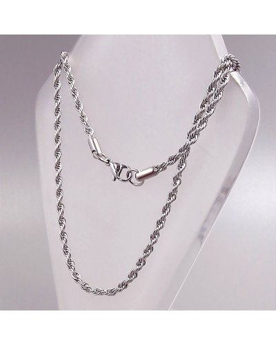 Ланцюжок Stainless Steel. Сталь. Родій. Довжина: 45 см. Ширина: 2 мм