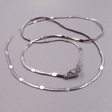 Ланцюжок Stainless Steel. Сталь. Родій. Довжина: 50 см. Ширина: 2 мм.