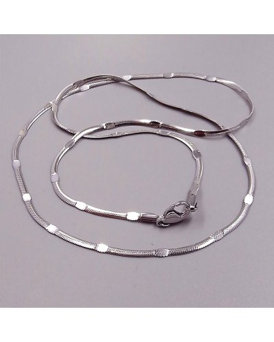 Ланцюжок Stainless Steel. Сталь. Родій. Довжина: 50 см. Ширина: 2 мм.