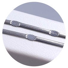 Ланцюжок Stainless Steel. Сталь. Родій. Довжина: 50 см. Ширина: 2 мм.