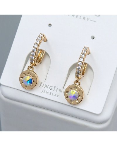 Сережки XР. Позолота 18К. Камені: Swarovski бензинового кольору та циркону Довжина: 21 мм Ширина: 8 мм Діаметр: 14 мм