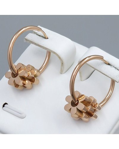 Сережки Stainless Steel. Сталь. Позолота ЧВ. Діаметр: 19 мм. Ширина: 9 мм.