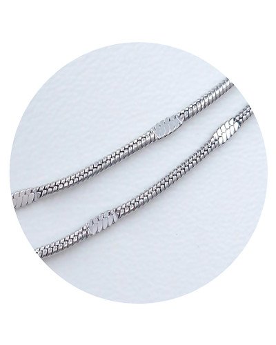 Ланцюжок Stainless Steel. Сталь. Родій. Довжина: 60 см. Ширина: 1 мм.