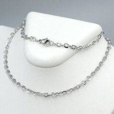 Ланцюжок Stainless Steel. Сталь. Родій. Довжина: 46 см. Ширина: 3 мм.