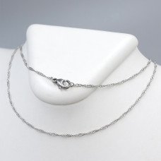 Ланцюжок Stainless Steel. Сталь. Родій. Довжина: 60 см. Ширина: 2 мм.