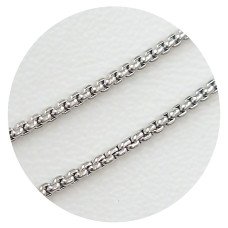 Ланцюжок Stainless Steel. Сталь. Родій. Довжина: 60 см. Ширина: 1 мм.