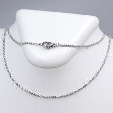 Ланцюжок Stainless Steel. Сталь. Родій. Довжина: 60 см. Ширина: 1 мм.