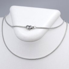 Ланцюжок Stainless Steel. Сталь. Родій. Довжина: 60 см. Ширина: 1 мм.
