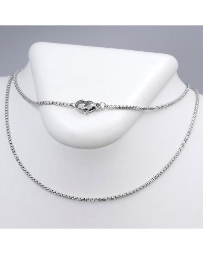 Ланцюжок Stainless Steel. Сталь. Родій. Довжина: 60 см. Ширина: 1 мм.