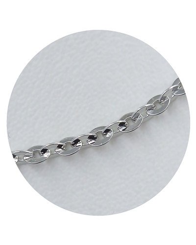 Ланцюжок Stainless Steel. Сталь. Родій. Довжина: 50 см. Ширина: 3 мм.