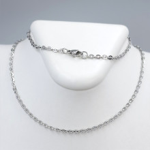 Ланцюжок Stainless Steel. Сталь. Родій. Довжина: 50 см. Ширина: 3 мм.