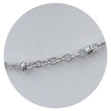 Ланцюжок Stainless Steel. Сталь. Родій. Довжина: 46 см. Ширина: 2 мм. Ширина кульки: 2 мм