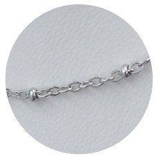 Ланцюжок Stainless Steel. Сталь. Родій. Довжина: 46 см. Ширина: 2 мм. Ширина кульки: 2 мм
