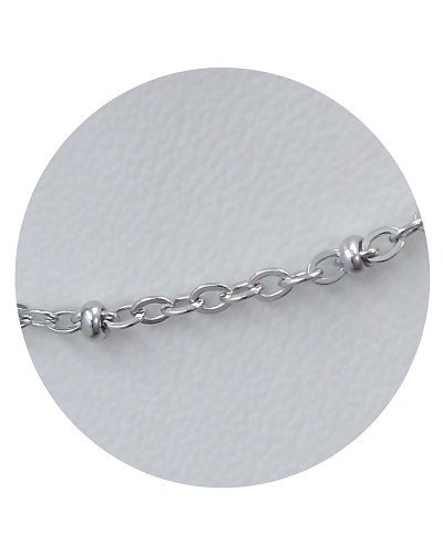 Ланцюжок Stainless Steel. Сталь. Родій. Довжина: 46 см. Ширина: 2 мм. Ширина кульки: 2 мм