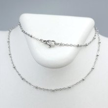 Ланцюжок Stainless Steel. Сталь. Родій. Довжина: 46 см. Ширина: 2 мм. Ширина кульки: 2 мм