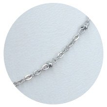 Ланцюжок Stainless Steel. Сталь. Родій. Довжина: 45.5 см. Ширина: 1 мм. Ширина кульки: 2 мм