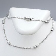 Ланцюжок Stainless Steel. Сталь. Родій. Довжина: 45 см. Ширина: 2 мм. Ширина кульки: 4 мм