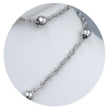 Ланцюжок Stainless Steel. Сталь. Родій. Довжина: 45.5 см. Ширина: 2 мм. Ширина кульки: 4 мм