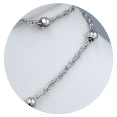 Ланцюжок Stainless Steel. Сталь. Родій. Довжина: 45.5 см. Ширина: 2 мм. Ширина кульки: 4 мм