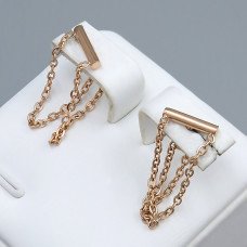 Сережки-гвоздики Stainless Steel. Сталь. Позолота ЧВ. Довжина: 18 мм. Ширина: 10 мм.
