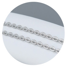 Ланцюжок Stainless Steel. Сталь. Родій. Довжина: 46 см. Ширина: 3 мм.