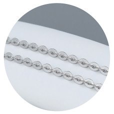 Ланцюжок Stainless Steel. Сталь. Родій. Довжина: 46 см. Ширина: 3 мм.