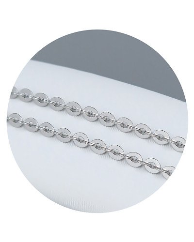 Ланцюжок Stainless Steel. Сталь. Родій. Довжина: 46 см. Ширина: 3 мм.