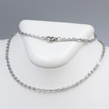 Ланцюжок Stainless Steel. Сталь. Родій. Довжина: 46 см. Ширина: 3 мм.