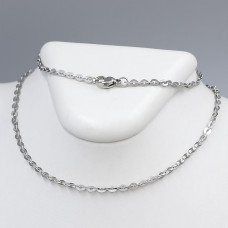 Ланцюжок Stainless Steel. Сталь. Родій. Довжина: 46 см. Ширина: 3 мм.