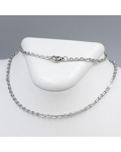Ланцюжок Stainless Steel. Сталь. Родій. Довжина: 46 см. Ширина: 3 мм.