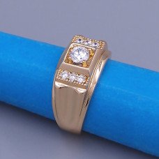 Печатка XР. Позолота 18К. Камені: білий циркон. Ширина: 11 мм. Є: 20р 21р 22р