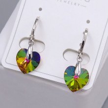 Сережки ХР. Родій. Камені: Swarovski хамелеон. Довжина: 25 мм. Ширина: 10 мм.