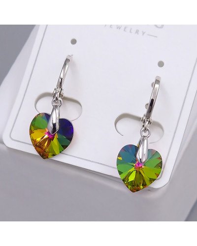Сережки ХР. Родій. Камені: Swarovski хамелеон. Довжина: 25 мм. Ширина: 10 мм.