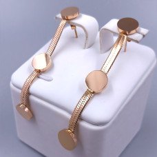 Сережки-гвоздики Stainless Steel. Сталь. Позолота ЧВ. Довжина: 53 мм. Ширина: 8 мм.