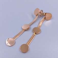 Сережки-гвоздики Stainless Steel. Сталь. Позолота ЧВ. Довжина: 53 мм. Ширина: 8 мм.
