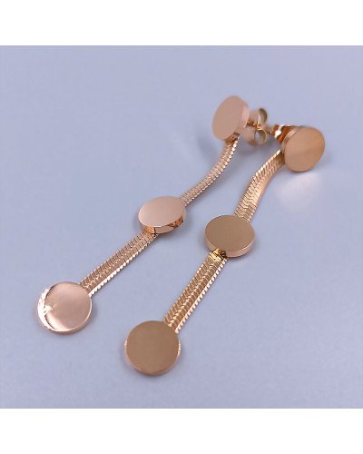 Сережки-гвоздики Stainless Steel. Сталь. Позолота ЧВ. Довжина: 53 мм. Ширина: 8 мм.