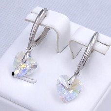 Сережки ХР. Родій. Камені: Swarovski бензинового кольору. Довжина: 32 мм. Ширина: 10 мм.