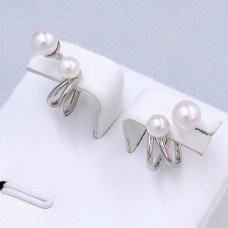 Сережки-гвоздики XР. Родій. Камені: перли. Довжина: 11 мм. Ширина: 5 мм.