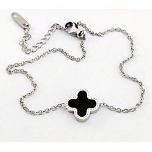 Двосторонній браслет Stainless Steel з білою та чорною емаллю. Родій. Сталь. Довжина: 16.5-20 мм. Ширина: 13 мм